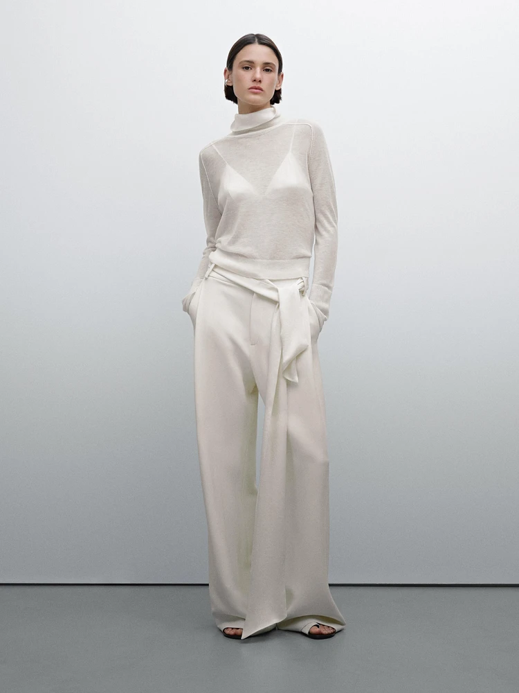 Cropped flowing knit sweater - Studio