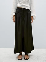 Pantalon palazzo fluide à pinces