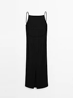 Long dress with rhinestone detail