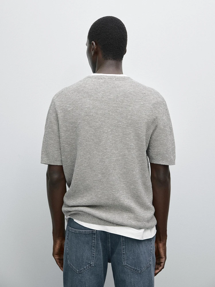 T-shirt manches courtes maille moulinée