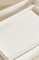 WHITE EARTHENWARE BATHROOM TRAY