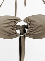 Haut de bikini bandeau avec anneau