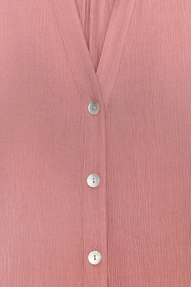 CHEMISE MANCHES COURTES EFFET FROISSÉ