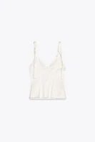 TOP SATINÉ LACETS