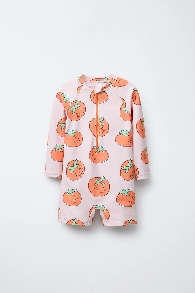 1-6 ANS/ COMBISHORT DE BAIN TOMATES
