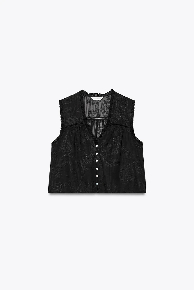 CHEMISE BRODÉE ENTRE-DEUX