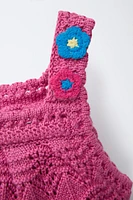 FLORAL CROCHET KNIT TOP