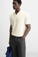 TEXTURED KNIT POLO SHIRT