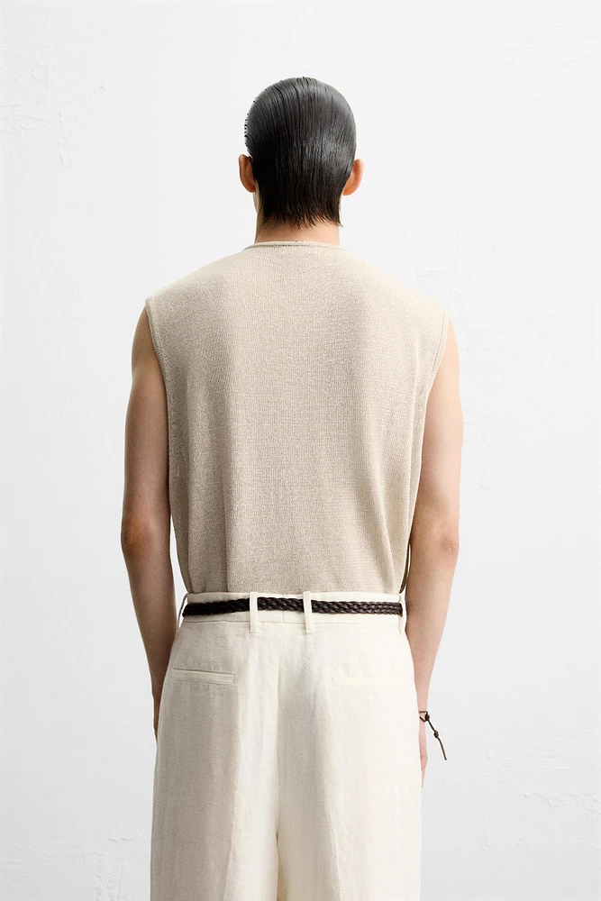 LINEN KNIT T-SHIRT