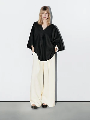 Chemisier cape fluide 100 % lin - STUDIO