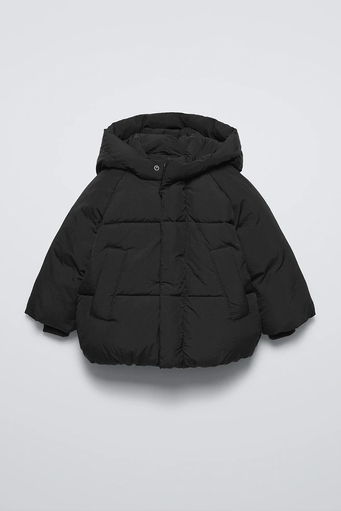 WATER REPELLENT PUFFER JACKET WITH HOOD