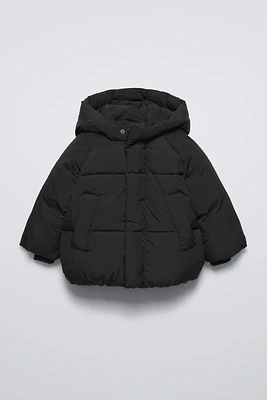 WATER REPELLENT PUFFER JACKET WITH HOOD