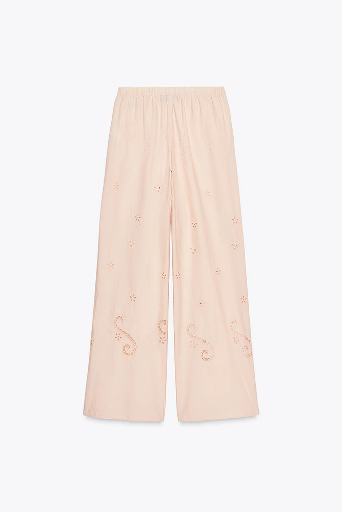 EMBROIDERED PAJAMA PANTS