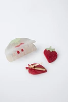 LOT DE PINCES ET CLIPS FRAISES