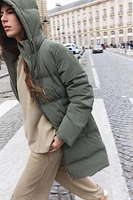 WINDPROOF HOODED PUFFER ANORAK