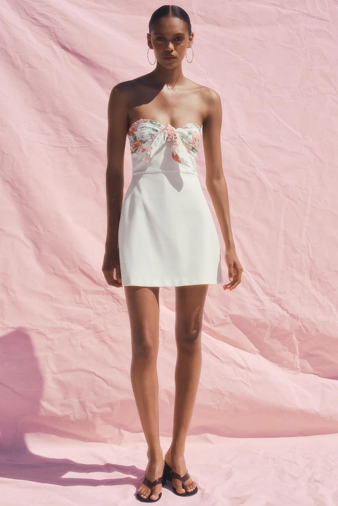 PRINTED SCARF SHORT DRESS