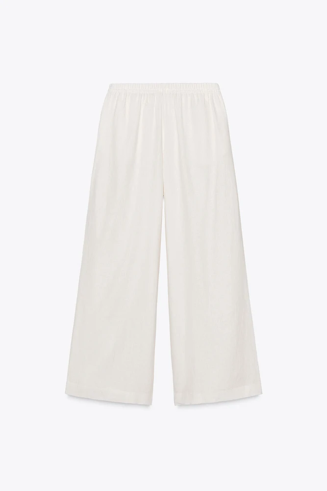 PANTALON PALAZZO EN LIN