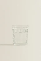 RAISED DESIGN GLASS TUMBLER