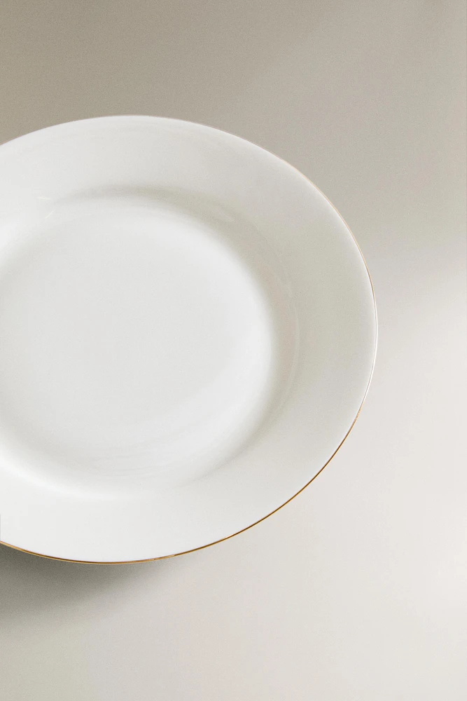 RIMMED BONE CHINA DESSERT PLATE