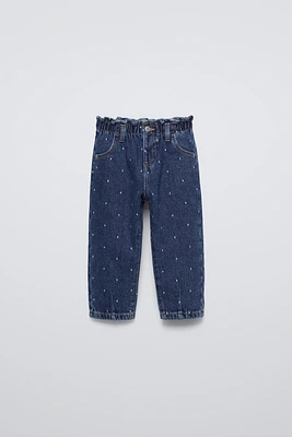 POLKA DOT PAPERBAG JEANS