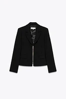 ZIP-UP BLAZER WITH SHOULDER PADS