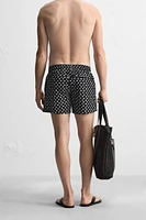 ABSTRACT PRINT SHORT SWIMMING TRUNKS