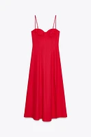 LINEN MIDI CORSET DRESS