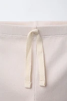 LACE BAND RIBBED LEGGINGS