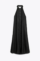 100% LINEN HALTER DRESS ZW COLLECTION