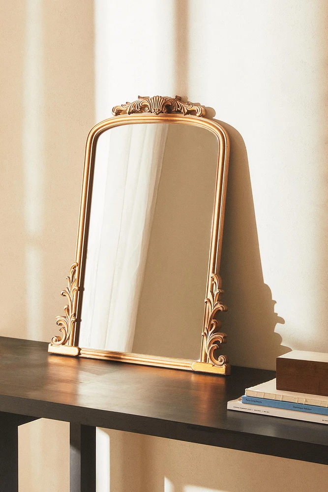 GOLDEN WOODEN WALL MIRROR