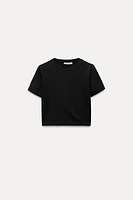 CROPPED STRETCH T-SHIRT