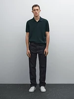 100% cotton polo shirt with micro textured weave