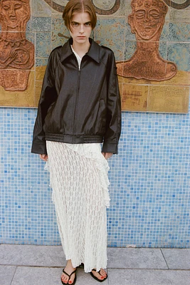 BLOUSON BOMBER MATIÈRE SYNTHÈTIQUE