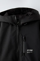 WATER REPELLENT TECHNICAL JACKET WITH HOOD