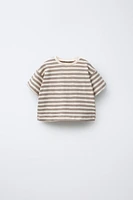 T-SHIRT RUSTIQUE À RAYURES TISSÉES