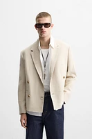 VESTE DE COSTUME CROISÉE EN LIN