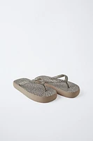 ANIMAL PRINT BATH SANDALS