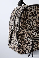 ANIMAL PRINT NYLON MINI BACKPACK