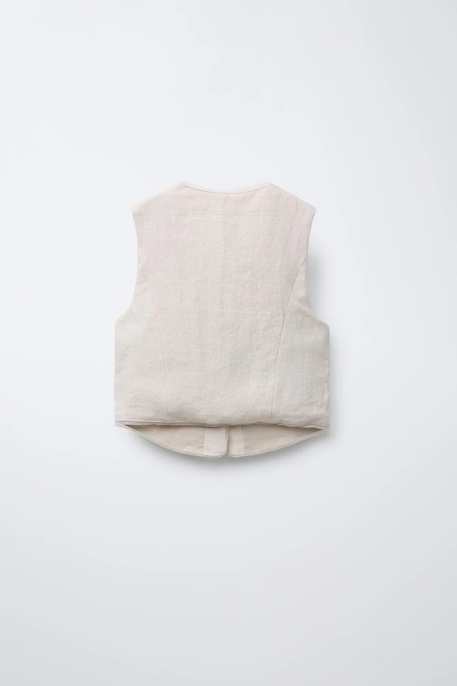 GILET 100 % LIN ORGANZA