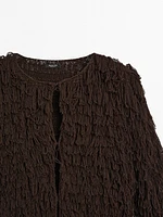 Knit cardigan with fringing - Studio