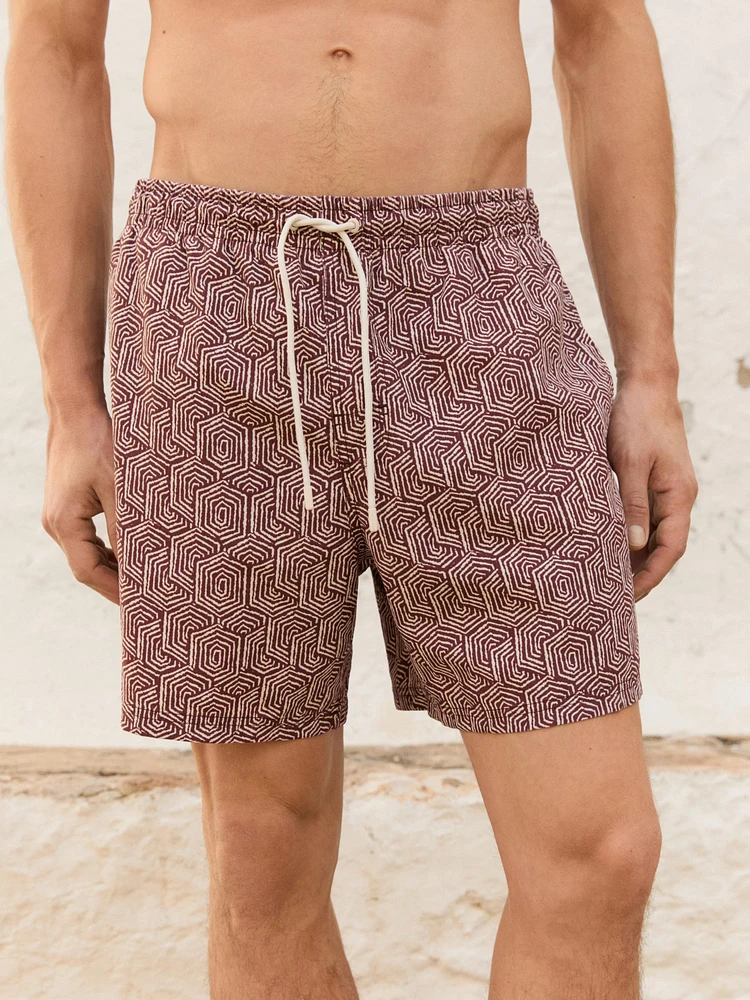 Short de bain imprimé regular fit
