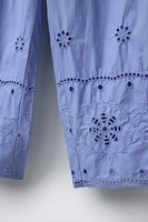 STRAIGHT LEG EMBROIDERED PANTS