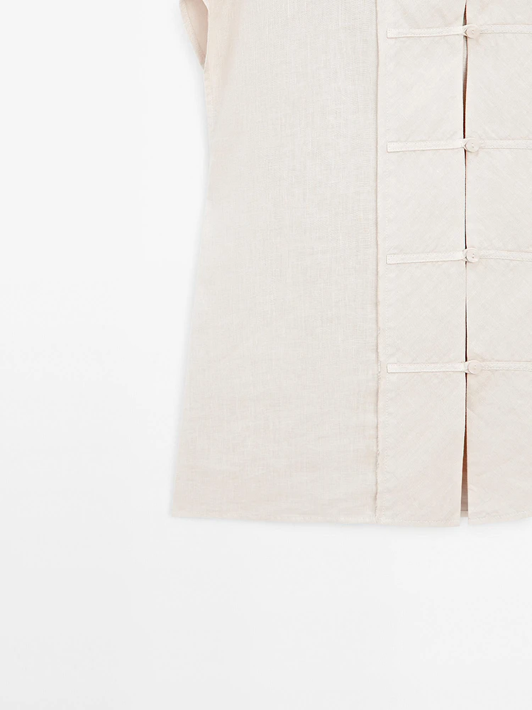 Waistcoat with bib front and Japanese details