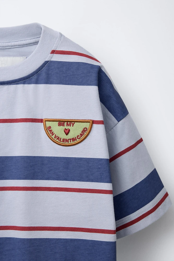 PATCH STRIPED T-SHIRT