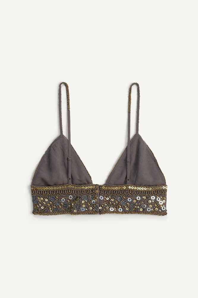 LIMITED EDITION EMBROIDERED TRIANGLE BRALETTE