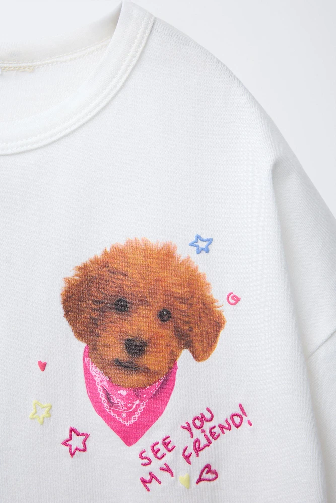 PUPPY PRINT T-SHIRT