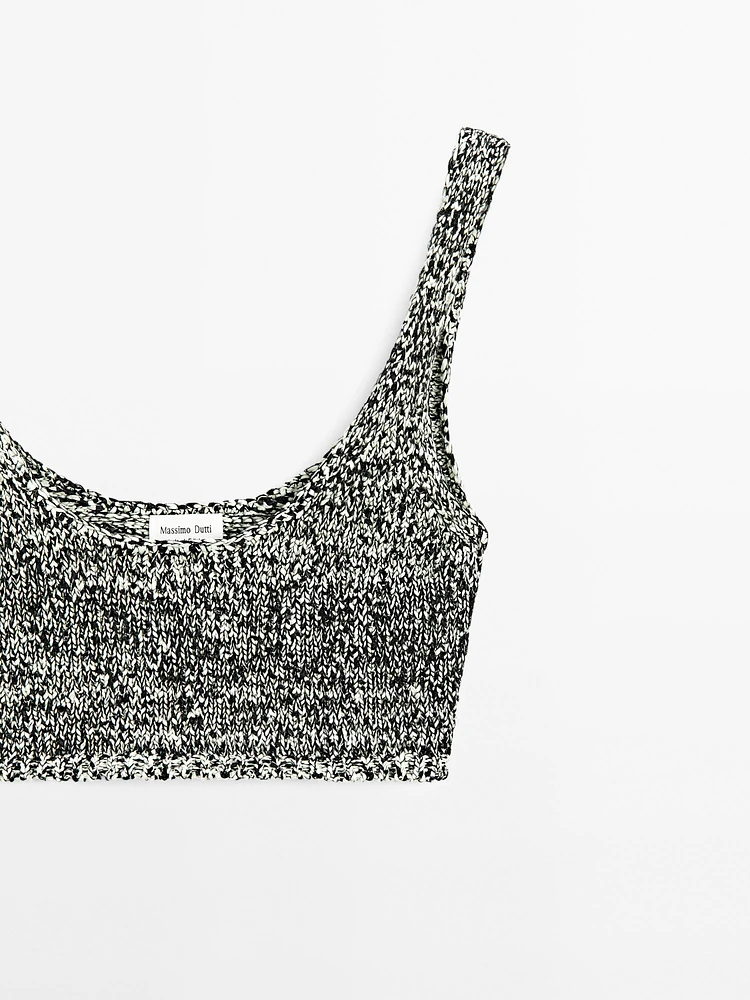 Brassière courte en maille de coton - Limited Edition