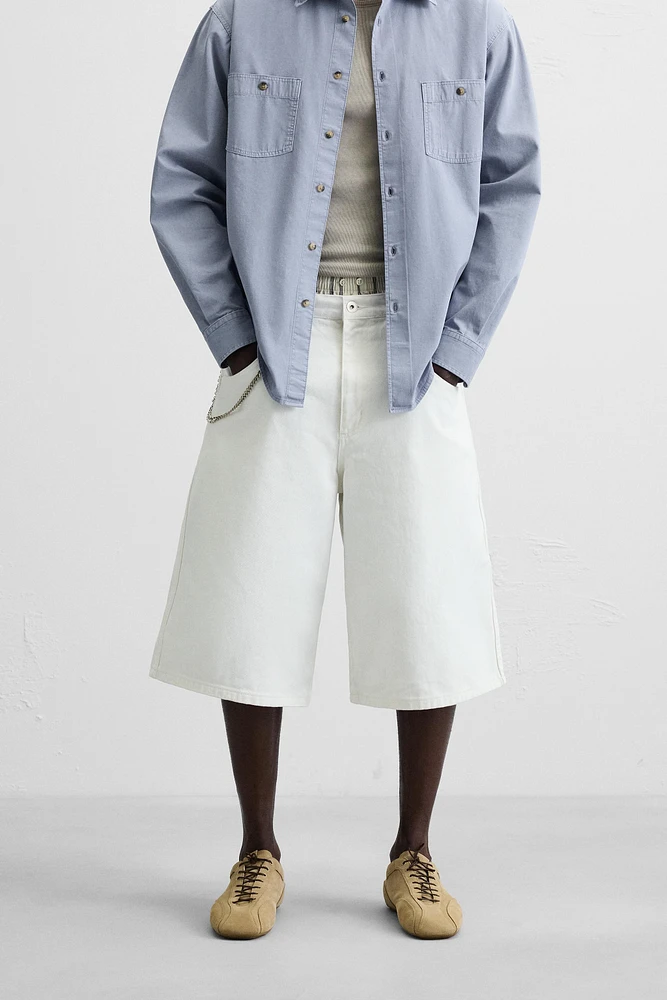 OVERSIZED FIT DENIM BERMUDA SHORTS