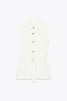 BUTTONED BELT VEST