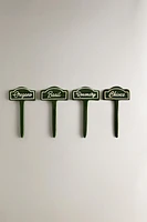 LOT MARQUEURS PLANTES CÉRAMIQUE JARDIN (LOT DE 4)